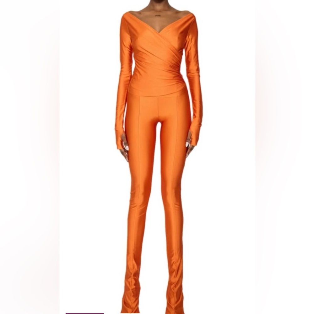 Elegant Orange Off-Shoulder Jumpsuit